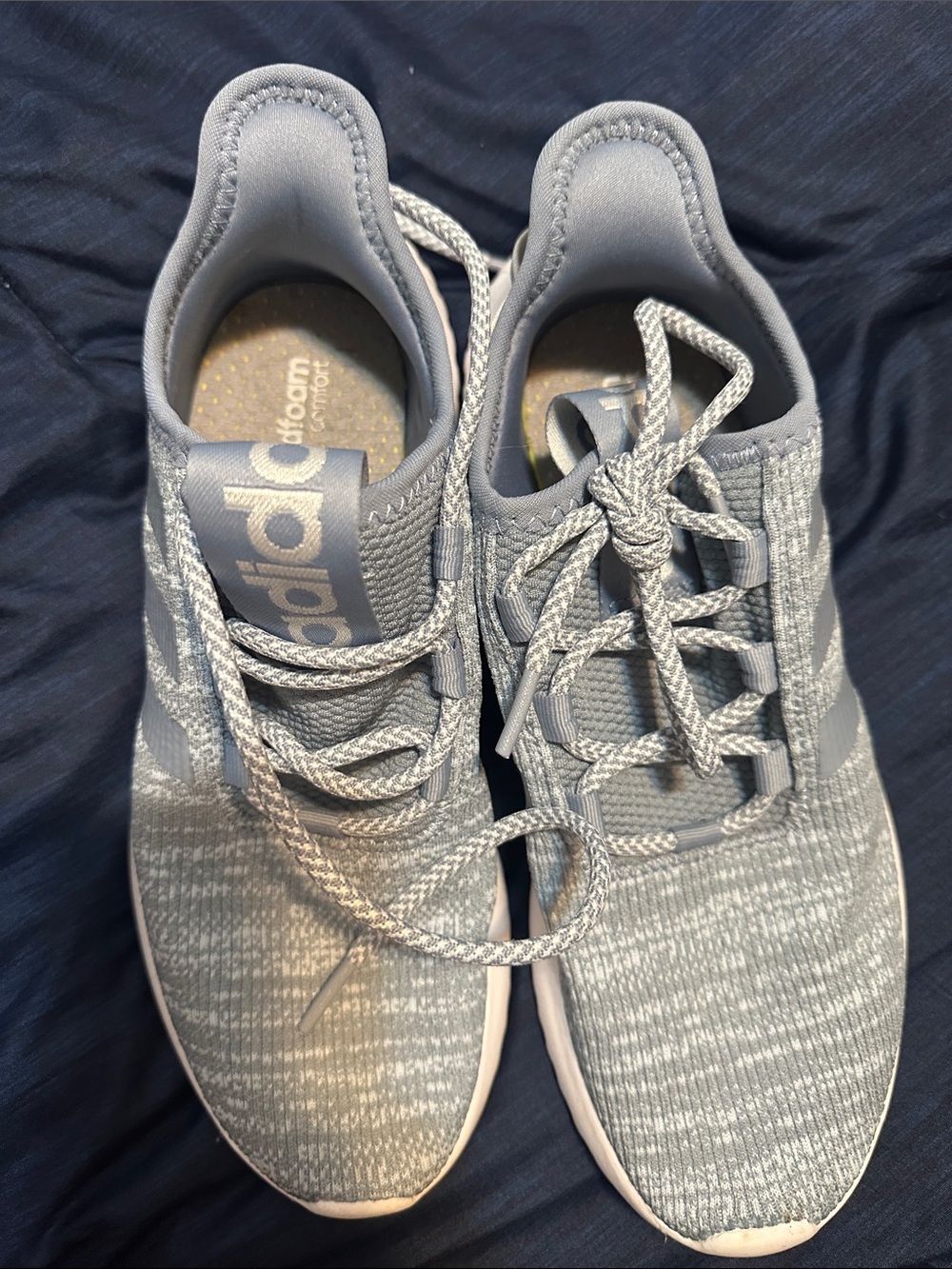 adidas Light Blue Knit Cloudfoam Sneakers